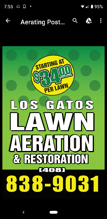 Los Gatos Lawn Aeration / Restoration.  Sports Field Services - Serving Silicon Valley